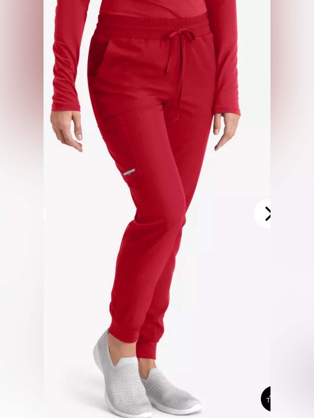 NWT Skechers by Barco Theory Cargo Jogger Scrub Pants Women M True Red Regular